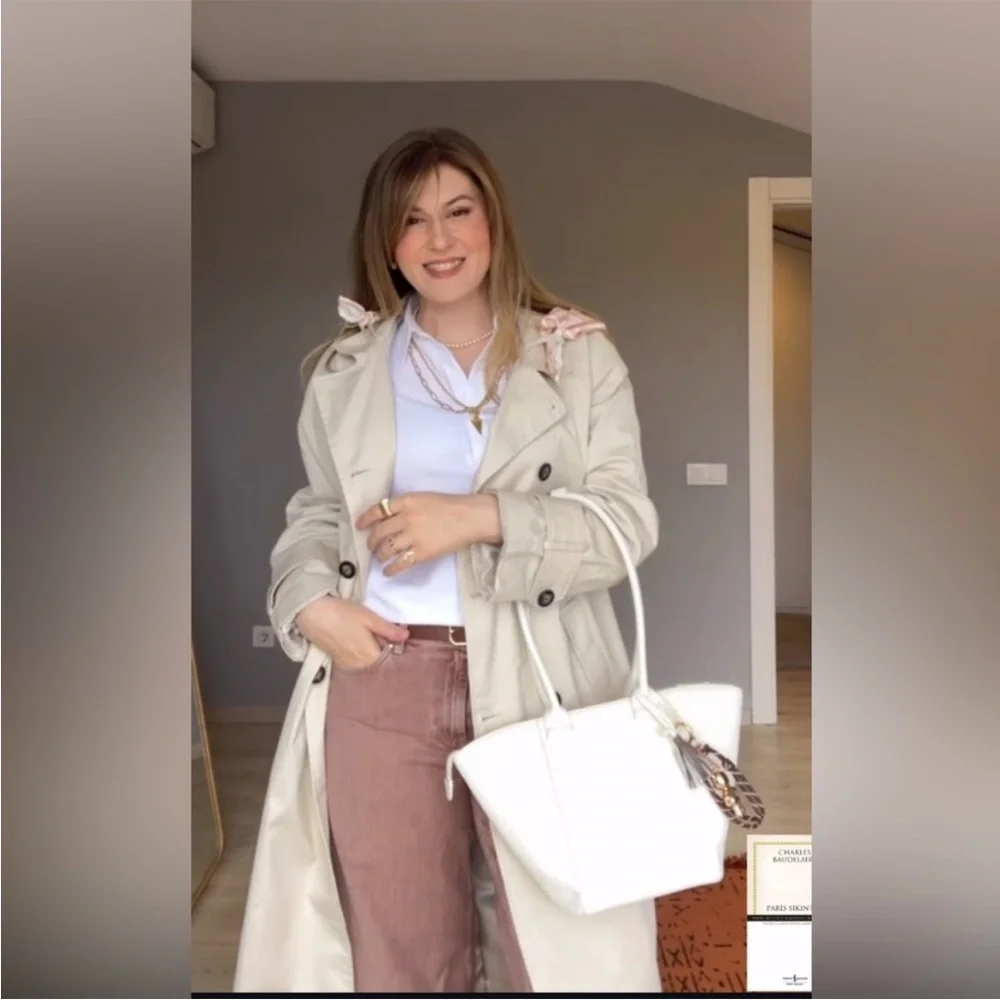 Zara Beige Trench Coat with scarf - Picture 4 of 13